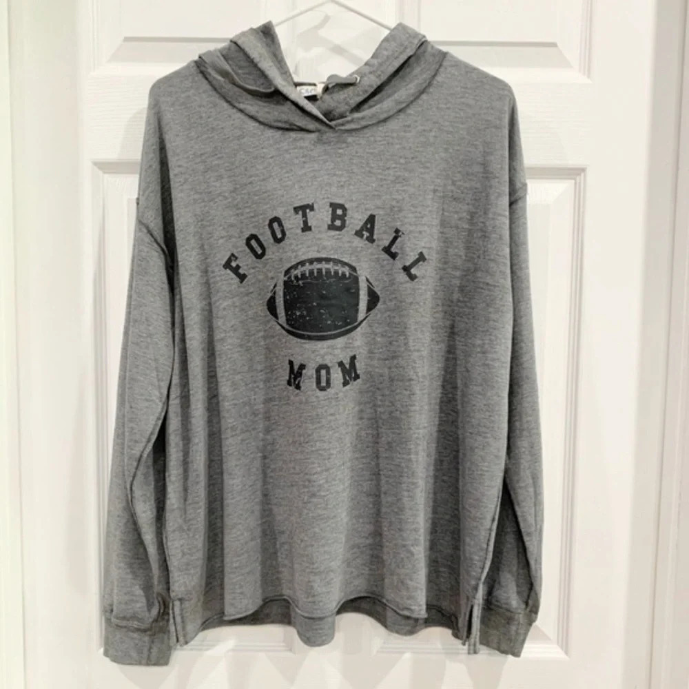 . C&C California Football Mom lightweight thin hoodie long sleeve